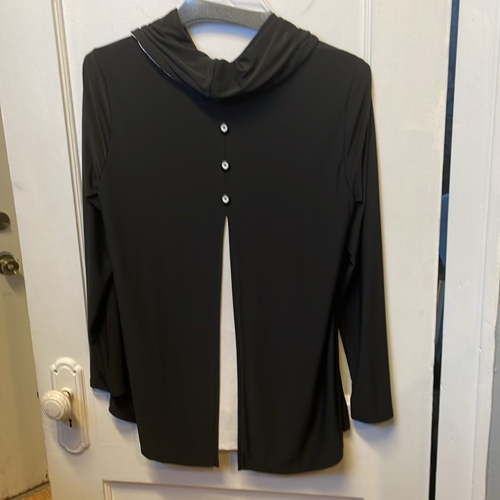 Blk/Cream Color Top Made By Multiples. Cowl Neck … - image 2